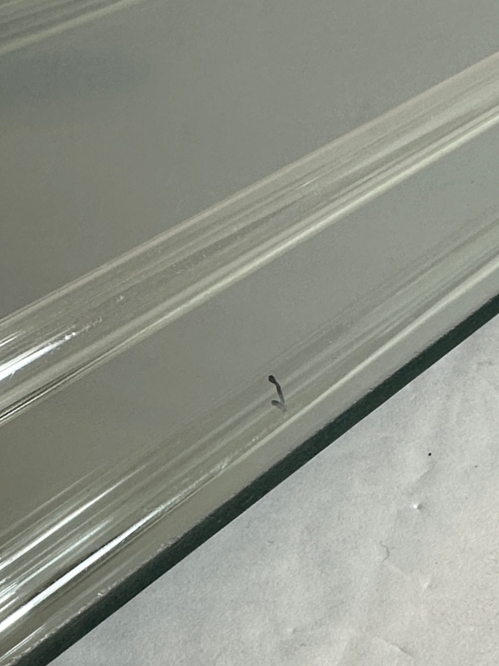 Vintage vanity dresser tray, mirrored base,‎ plastic tube railing brass accents. - Picture 6 of 6